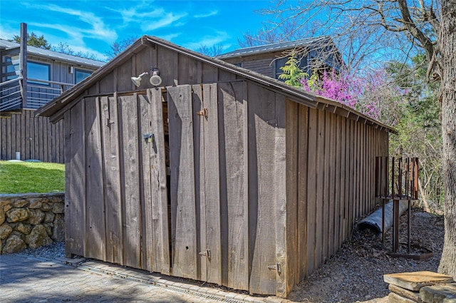 view of shed