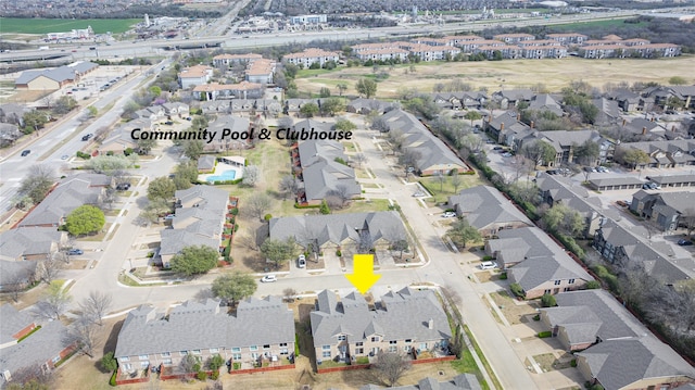 drone / aerial view featuring a residential view