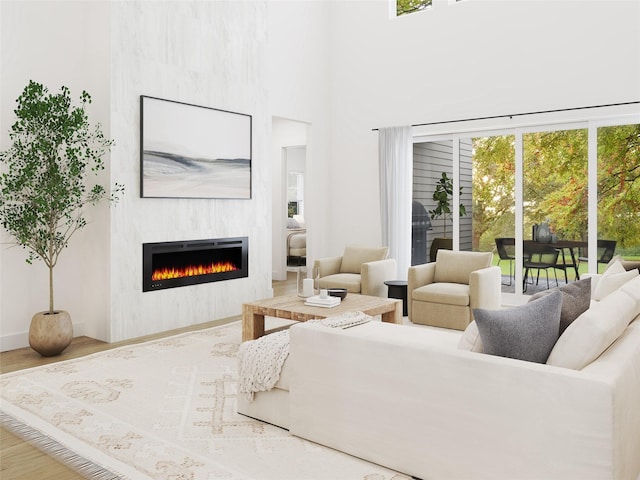 3245 Dartmoor Ct, Dallas, TX 75229 - living area with baseboards, wood finished floors, and a warm lit fireplace