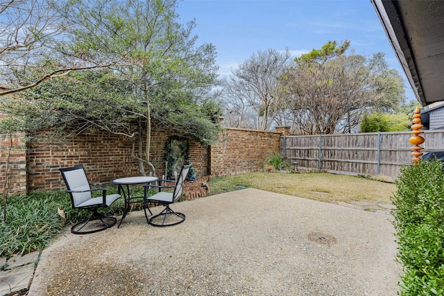 view of patio / terrace with a fenced backyard