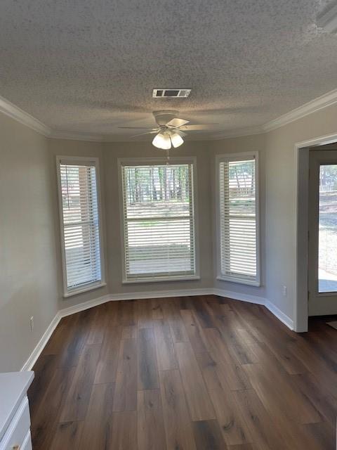 3841 Meyers St, Shreveport, LA 71119 - empty room with ornamental molding, carpet, baseboards, and a textured ceiling