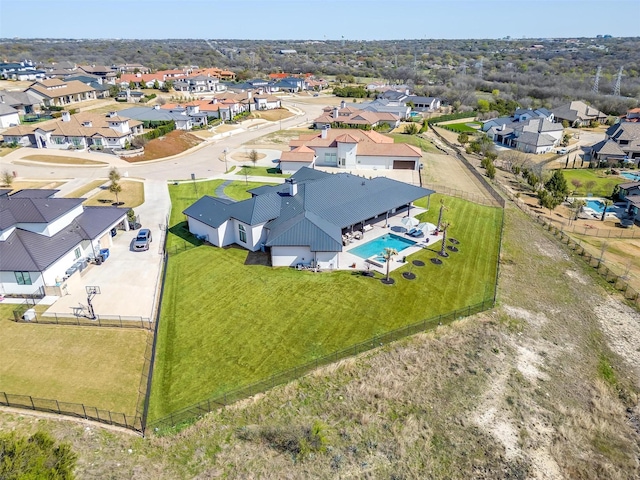 bird's eye view with a residential view
