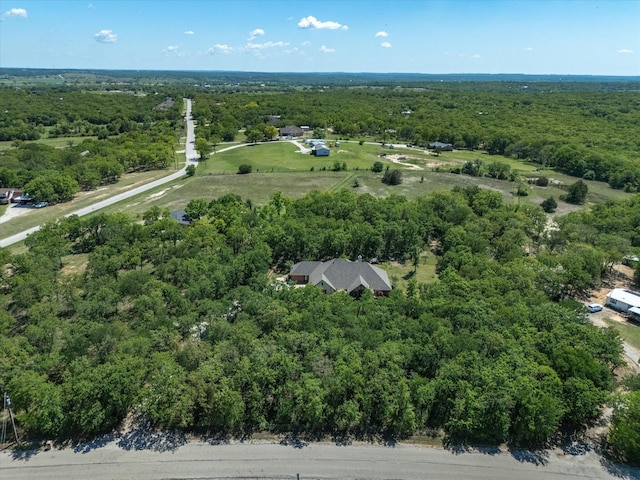 141 County Road 3481, Paradise, TX 76073 - birds eye view of property with a wooded view