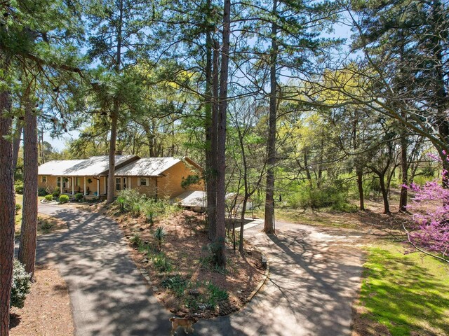 view of front facade with covered porch and driveway