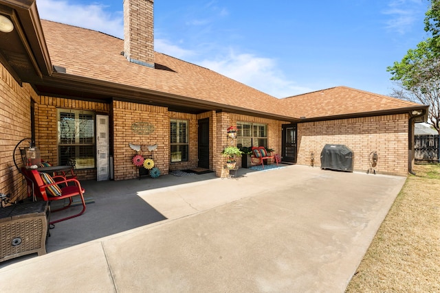 view of patio / terrace with a grill