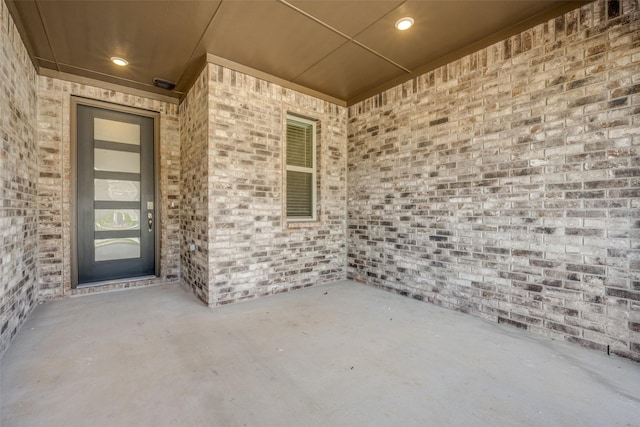 406 Eaton Dr, Justin, TX 76247 - doorway to property featuring brick siding