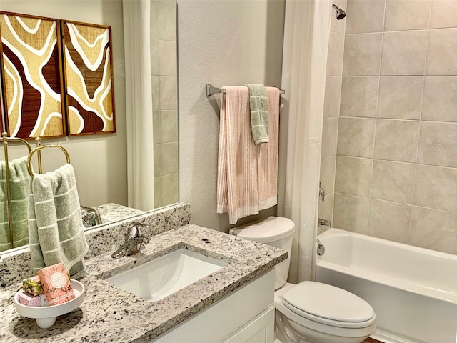 5056 Cervinae Rd, Fort Worth, TX 76036 - bathroom with toilet, shower / tub combo with curtain, and vanity