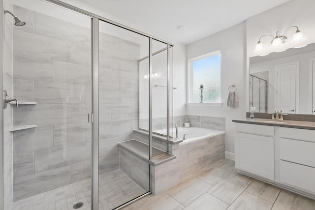 4529 Tolkien Ave, Celina, TX 76227 - full bathroom with a shower stall, a bath, and vanity