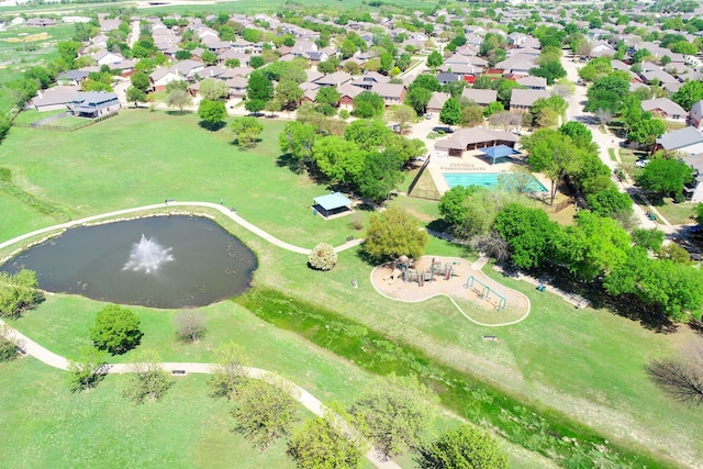 4167 Prairie Meadow Ct, Fort Worth, TX 76244 - aerial view of residential area featuring a nearby body of water and a pool