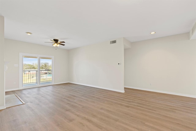 8511 Westover Ct Unit 217, Granbury, TX 76049 - unfurnished room with a ceiling fan, light wood finished floors, baseboards, and recessed lighting