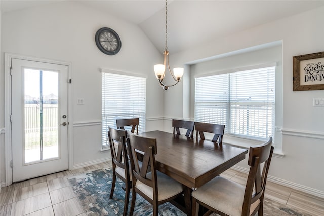 3721 Homeplace Dr, Celina, TX 75009 - dining room with healthy amount of natural light, lofted ceiling, and light tile patterned flooring