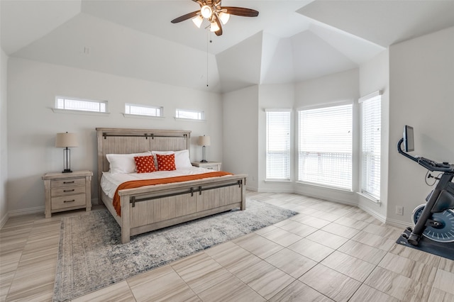 3721 Homeplace Dr, Celina, TX 75009 - bedroom with vaulted ceiling and ceiling fan