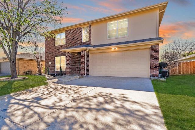 6313 Marvin Gdns, Mckinney, TX 75070 - traditional-style home featuring brick siding, concrete driveway, and an attached garage