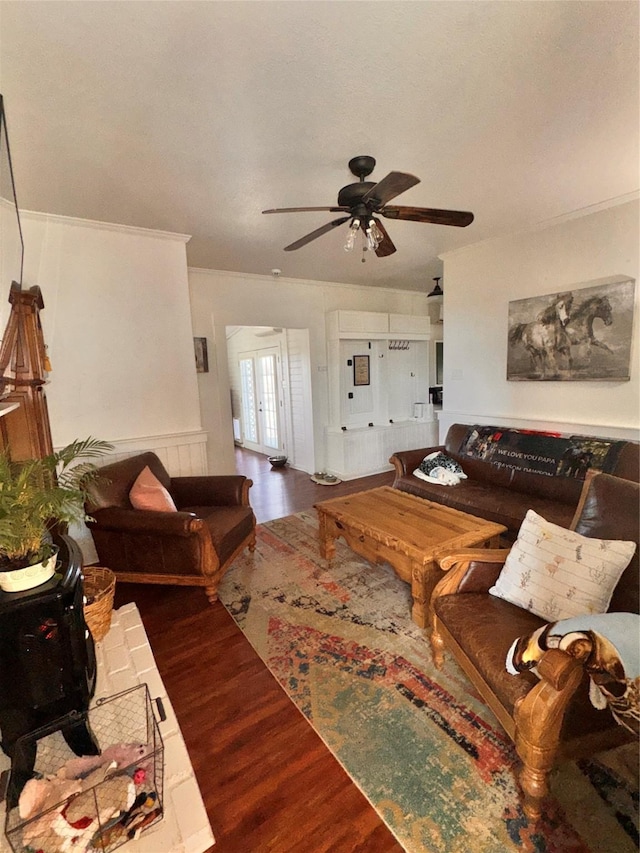 3163 Ranch Rd, Athens, TX 75751 - living room with ceiling fan and wood finished floors