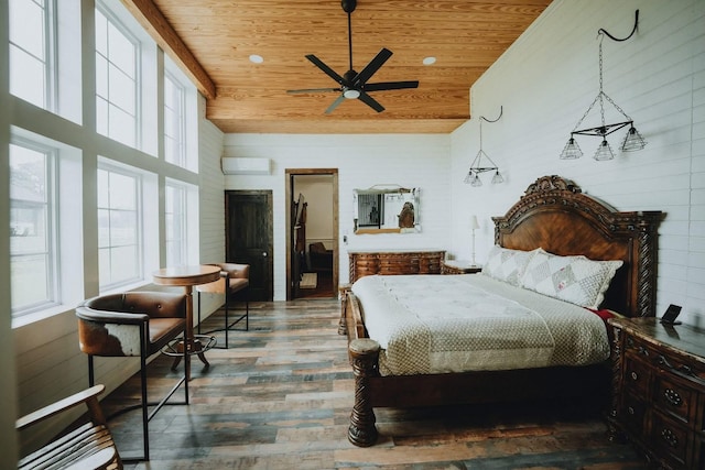 3163 Ranch Rd, Athens, TX 75751 - bedroom with wooden ceiling, multiple windows, and wood finished floors