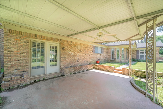 view of patio / terrace featuring a ceiling fan