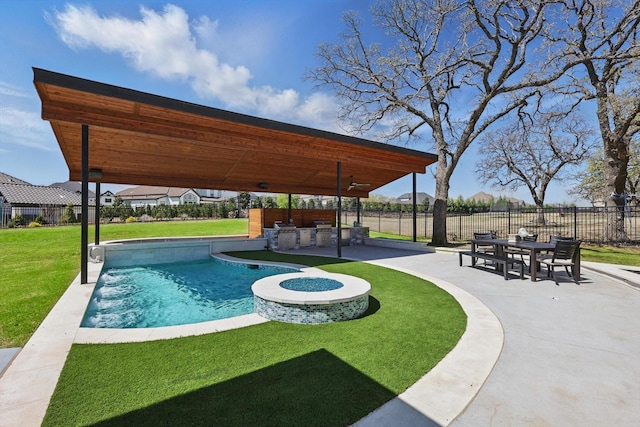 3905 Dashiell Dr, Flower Mound, TX 75022 - view of swimming pool with exterior kitchen and a patio area