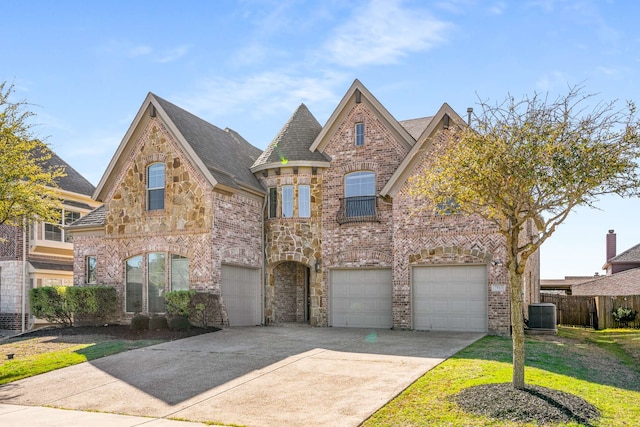7813 Saint Clair Dr, Mckinney, TX 75071 - view of front facade featuring fence, driveway, an attached garage, and brick siding