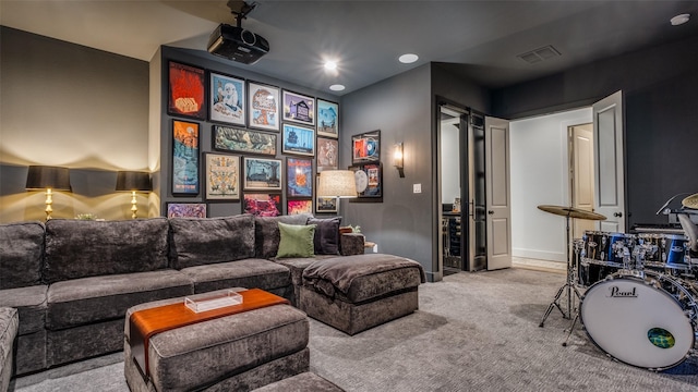 6023 Manderlay Dr, Frisco, TX 75034 - carpeted living area featuring recessed lighting and baseboards