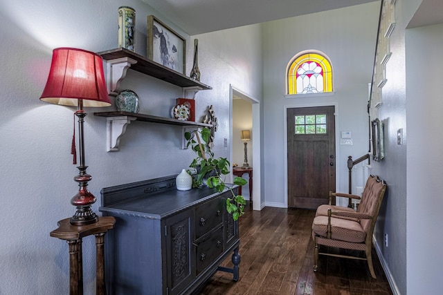 1125 Old Airport Rd, Weatherford, TX 76087 - foyer with baseboards and dark wood-style flooring