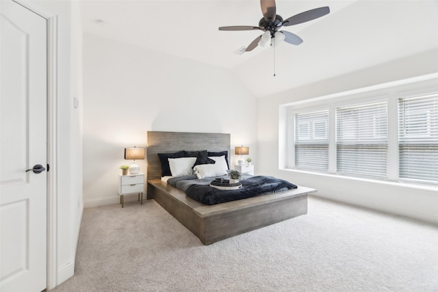 1236 Arrowwood Dr, Aubrey, TX 76227 - bedroom with baseboards, lofted ceiling, carpet flooring, and a ceiling fan