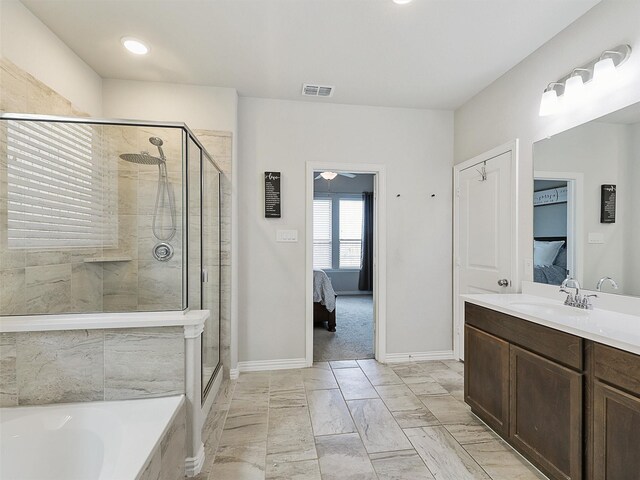 5024 Wilder Ave, Celina, TX 76227 - full bath with ensuite bathroom, a stall shower, marble finish flooring, and baseboards