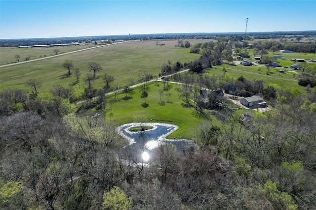 aerial view with a rural view