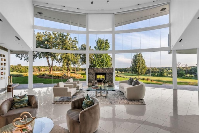 5600 Masters Ct, Flower Mound, TX 75022 - view of patio with an outdoor living space with a fireplace