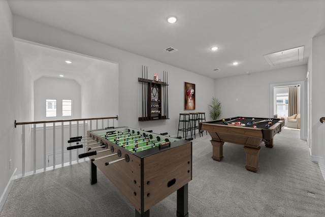 1330 Caleb Rd, Van Alstyne, TX 75495 - rec room featuring carpet floors, recessed lighting, billiards table, and baseboards