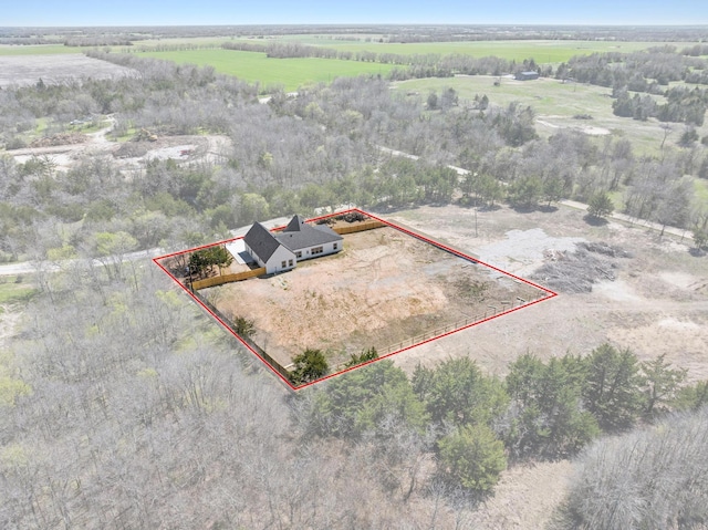 drone / aerial view featuring a rural view
