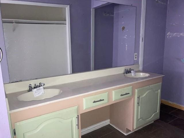 4220 Staghorn Cir N, Fort Worth, TX 76137 - bathroom with vanity, tile patterned flooring, and baseboards