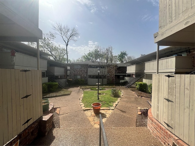 view of yard with stairs