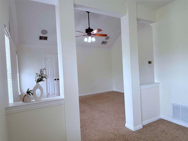 2212 Remmington Dr, Flower Mound, TX 75028 - carpeted empty room featuring a ceiling fan, baseboards, and lofted ceiling