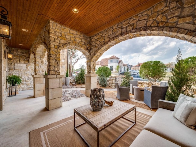 view of patio / terrace with an outdoor living space