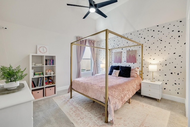 1030 Lone Grove Ln, Prosper, TX 75078 - bedroom featuring vaulted ceiling, baseboards, and carpet flooring