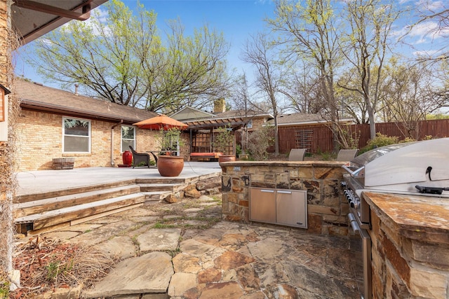 6814 Blackwood Dr, Dallas, TX 75231 - fenced backyard with a patio area and a pergola