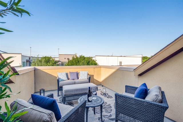 3204 Wycliff Ave Unit 3214, Dallas, TX 75219 - view of patio featuring an outdoor living space and a balcony