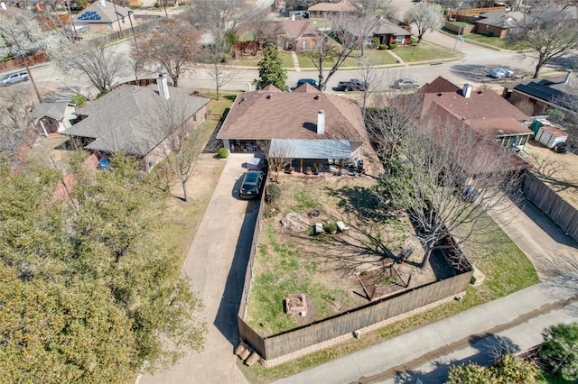 bird's eye view featuring a residential view