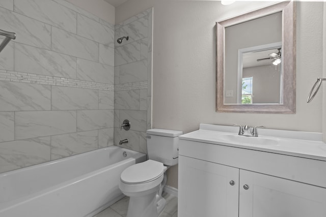 4601 Virginia Ln, Fort Worth, TX 76103 - bathroom featuring vanity, toilet, and shower / washtub combination