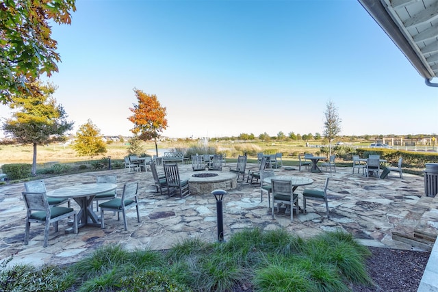 1916 Pelham Dr, Aubrey, TX 76227 - view of patio with an outdoor fire pit and outdoor dining space