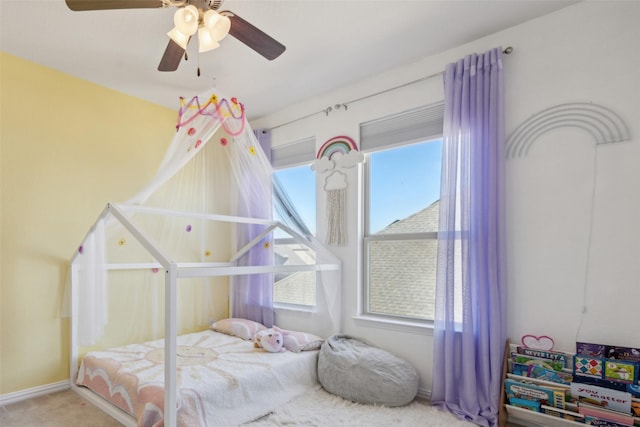 4600 Periwinkle Dr, Mansfield, TX 76063 - carpeted bedroom featuring ceiling fan and baseboards