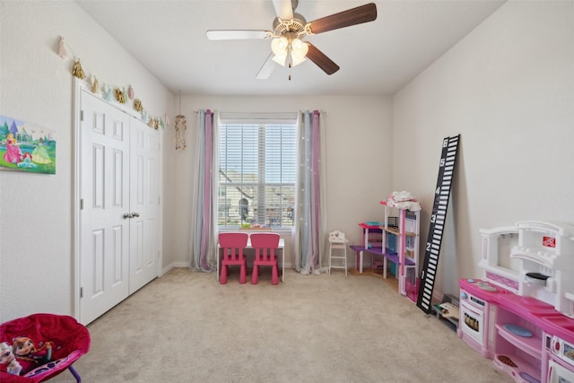 4600 Periwinkle Dr, Mansfield, TX 76063 - playroom with carpet floors, ceiling fan, and baseboards