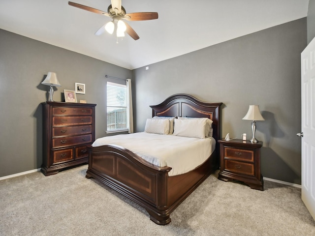 4013 Hollow Lake Rd, Fort Worth, TX 76262 - bedroom with light carpet, a ceiling fan, and baseboards