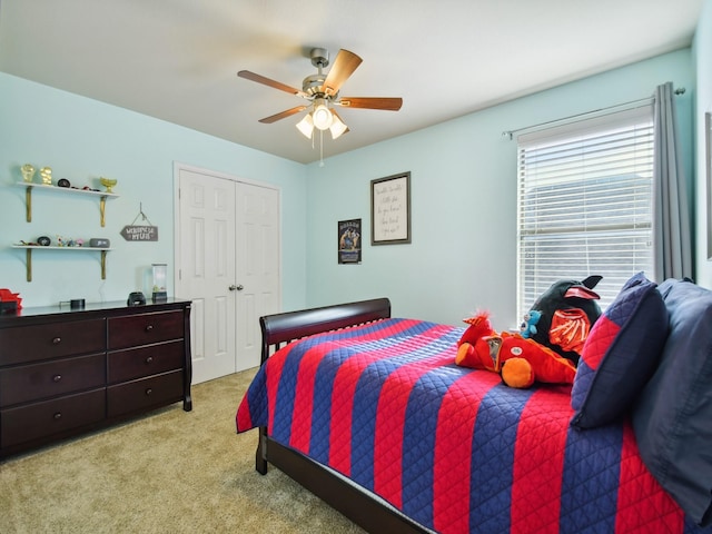 4013 Hollow Lake Rd, Fort Worth, TX 76262 - bedroom featuring light colored carpet and ceiling fan