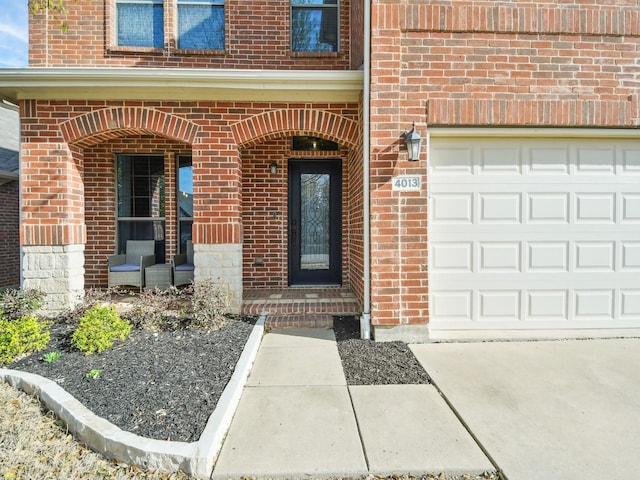 4013 Hollow Lake Rd, Fort Worth, TX 76262 - entrance to property featuring an attached garage and brick siding
