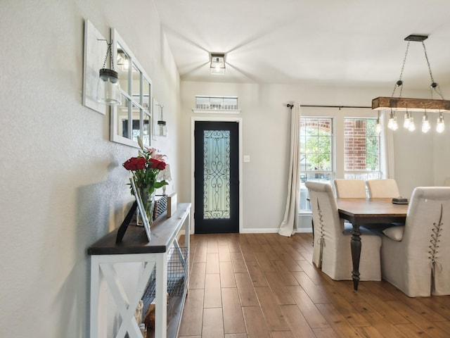4013 Hollow Lake Rd, Fort Worth, TX 76262 - foyer entrance with wood finished floors and baseboards
