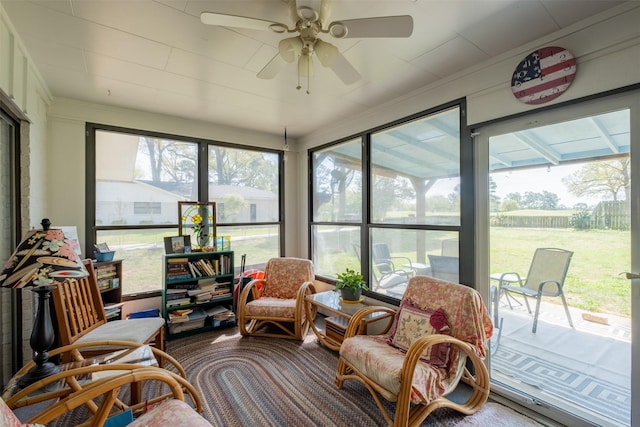 138 Hideaway Ln E, Hideaway, TX 75771 - sunroom / solarium featuring ceiling fan
