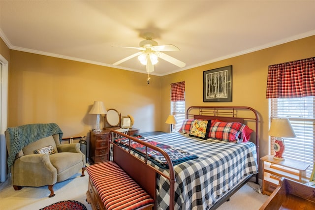 138 Hideaway Ln E, Hideaway, TX 75771 - bedroom featuring carpet, multiple windows, and ornamental molding