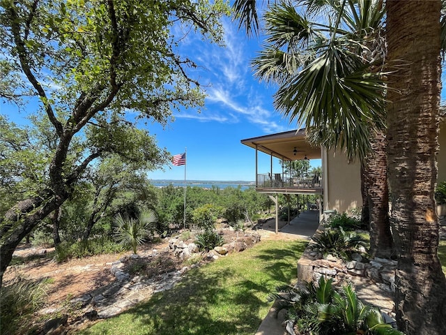 213 Twin Sails, Horseshoe Bay, TX 78657 - view of grassy yard featuring ceiling fan