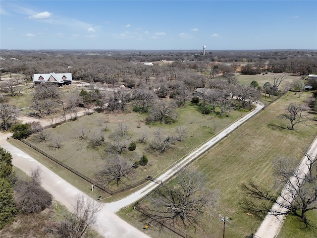 aerial view with a rural view